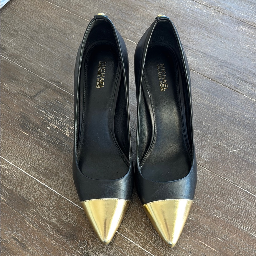 Michael Kors Black and Gold Heels